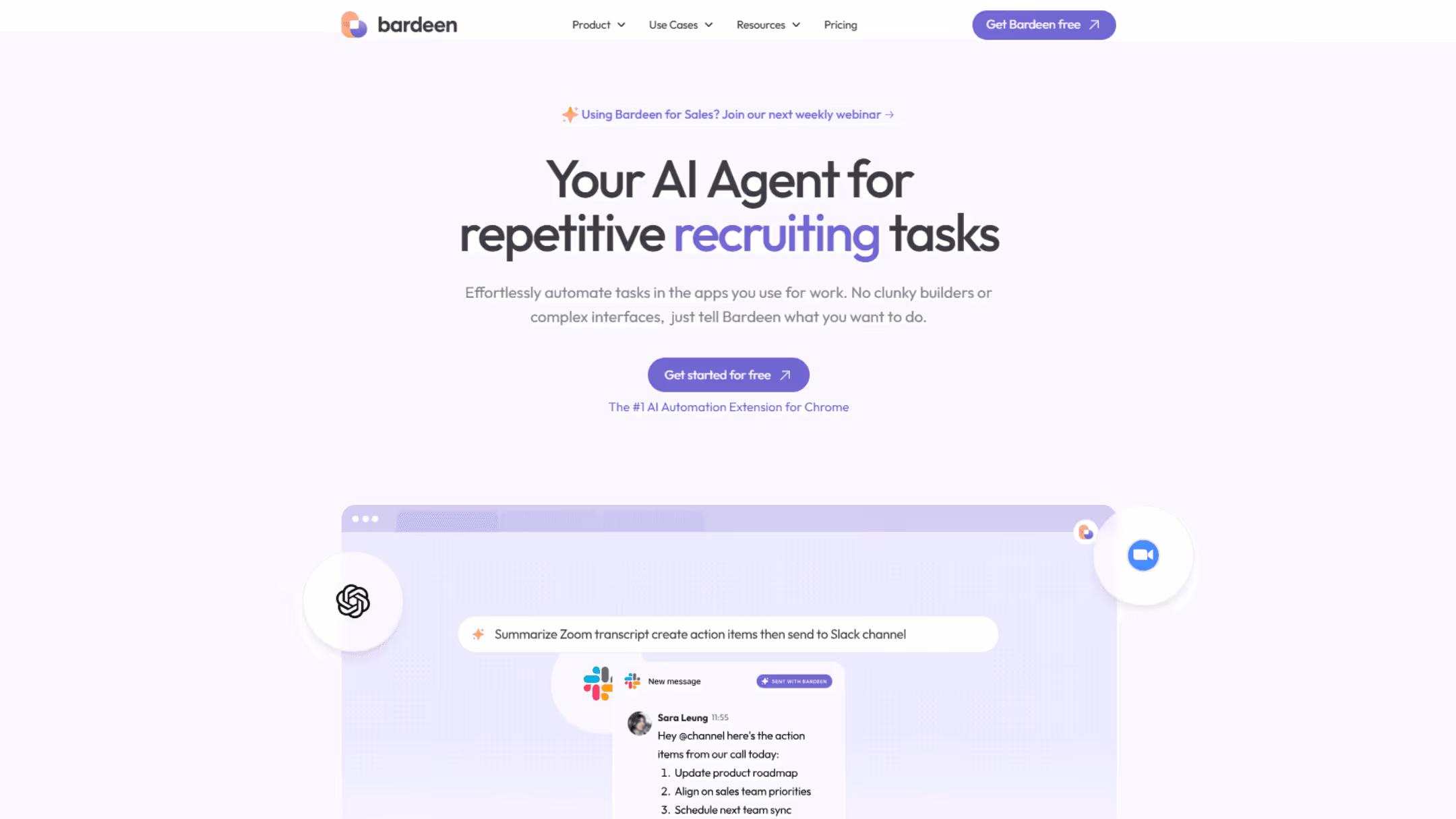 Bardeen allows for creation of AI assistants that work together to get the job done