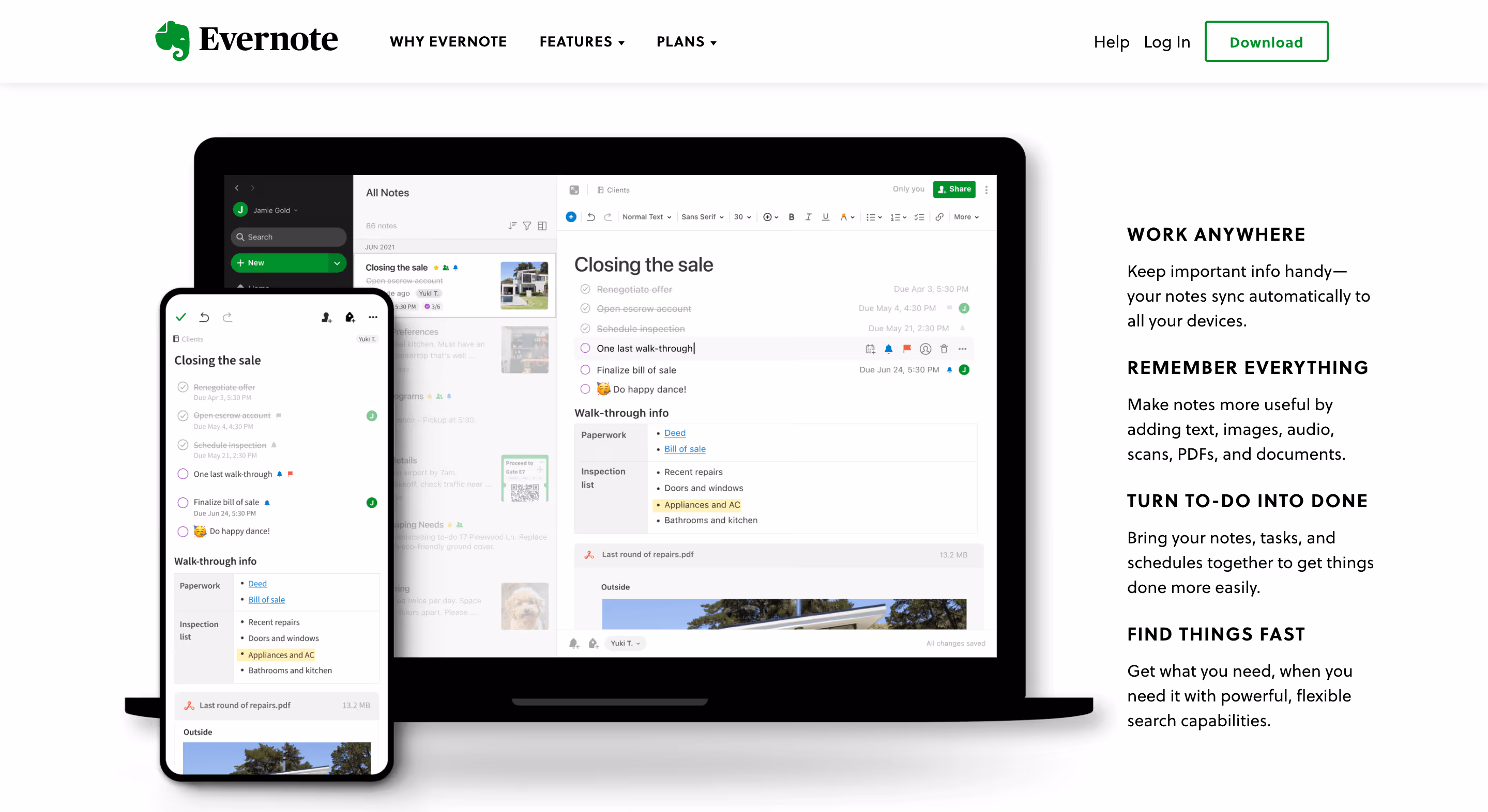 Evernote note taking app