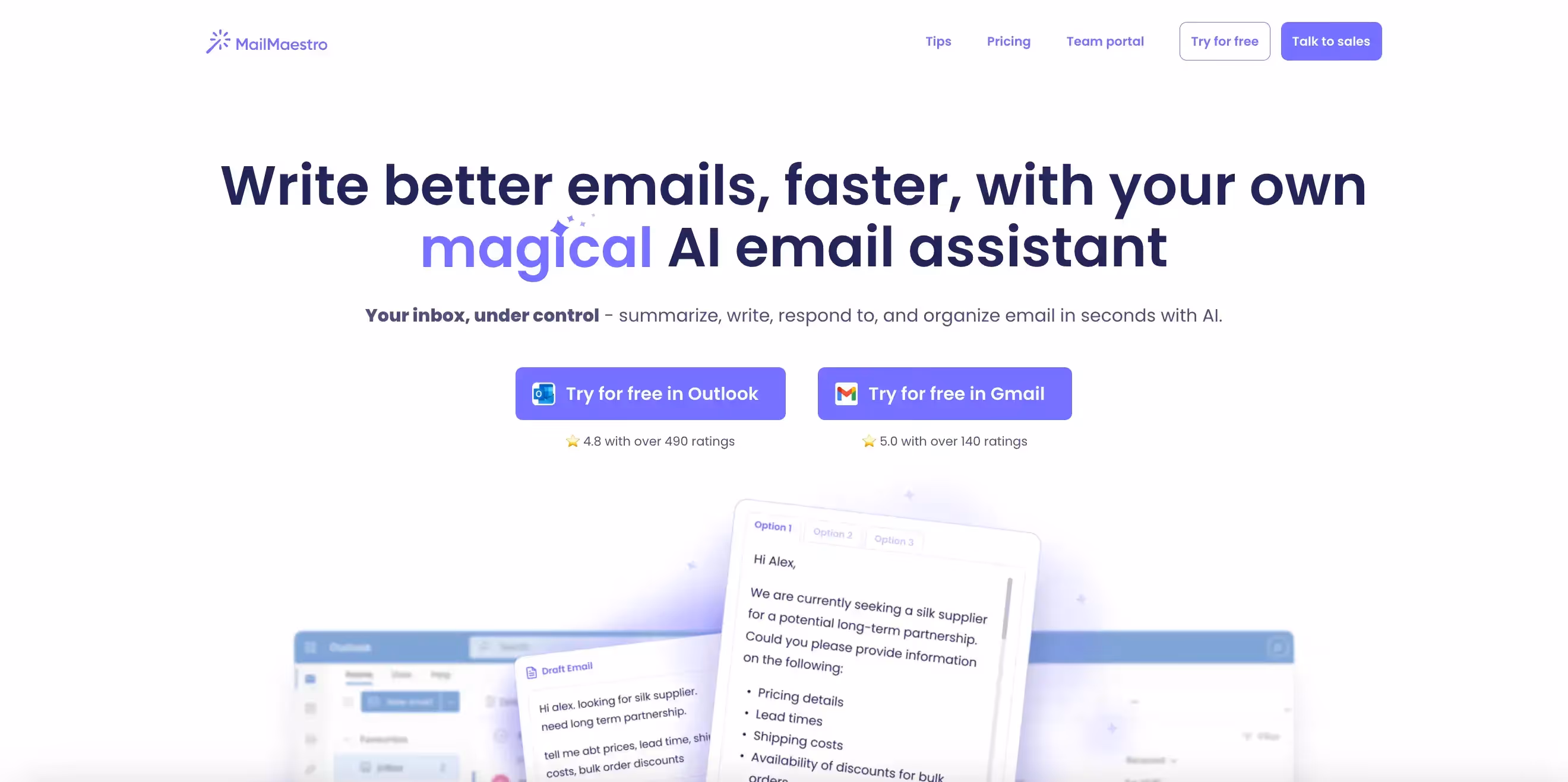 MailMaestro as an alternative to SaneBox. Clear incoming emails quickly with the best organization tools and free of data breaches.