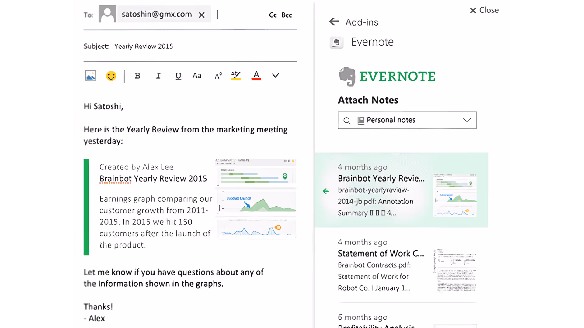 Evernote for Outlook as one of the best outlook add ins for productivity