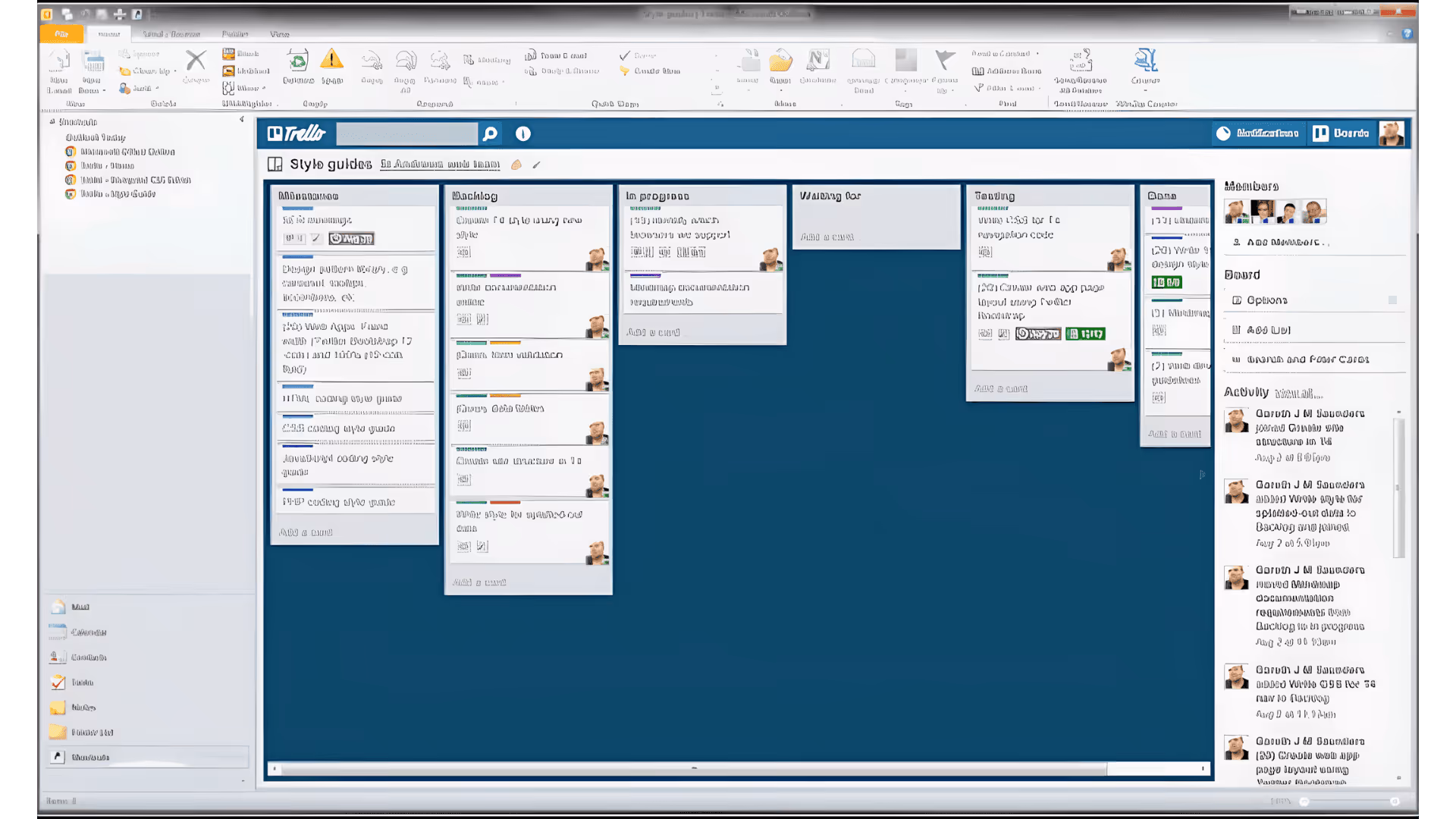 Trello for Teams outlook add in. Trello boards calendars.