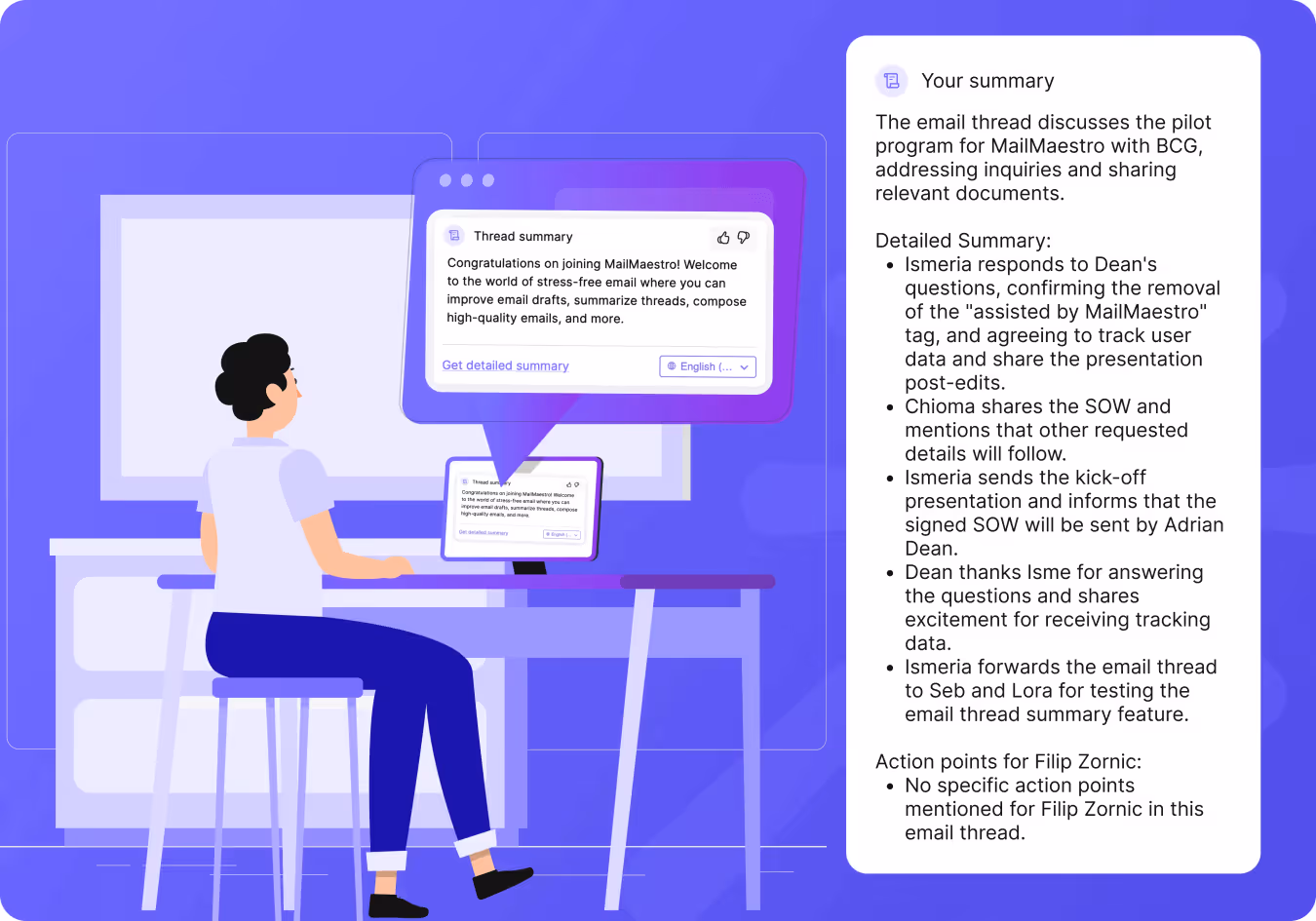 Experience the Magic of MailMaestro's AI Email Summaries