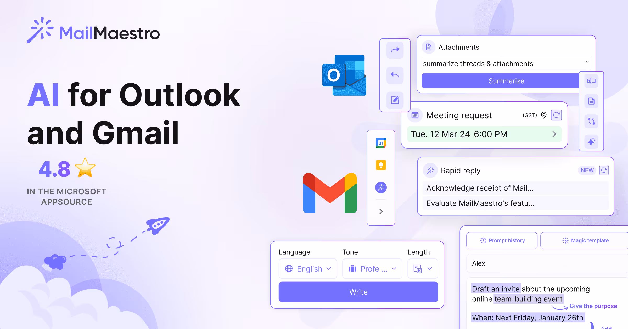 best outlook AI assistant that summarize emails, generate new message, with email's tone being personalizable.