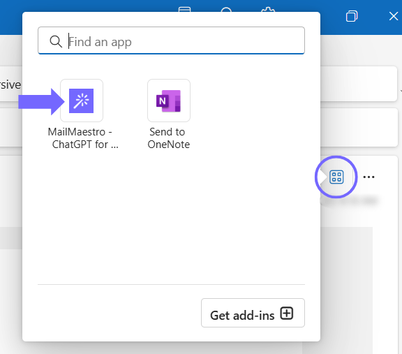  Launching MailMaestro add-in