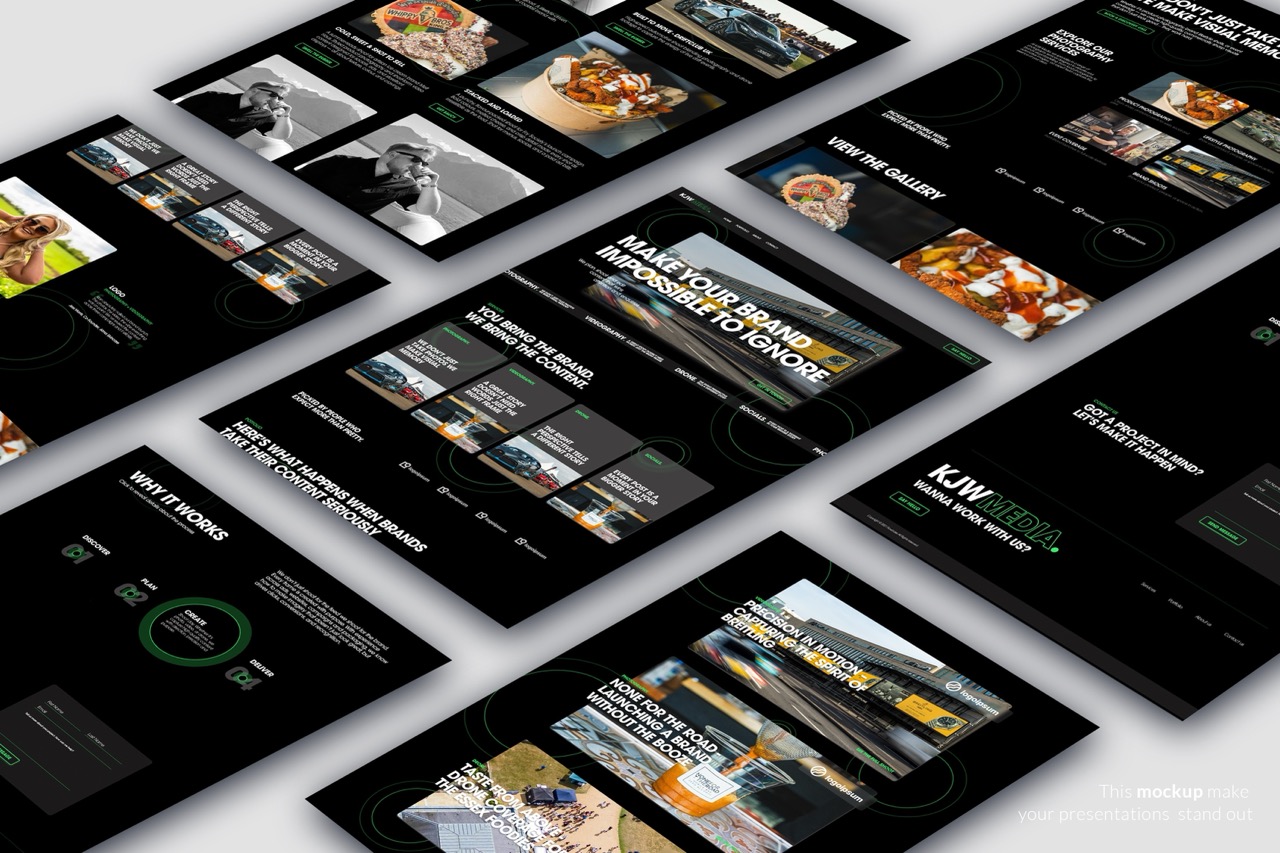 KJW Media photography agency website on desktop, designed by Cold