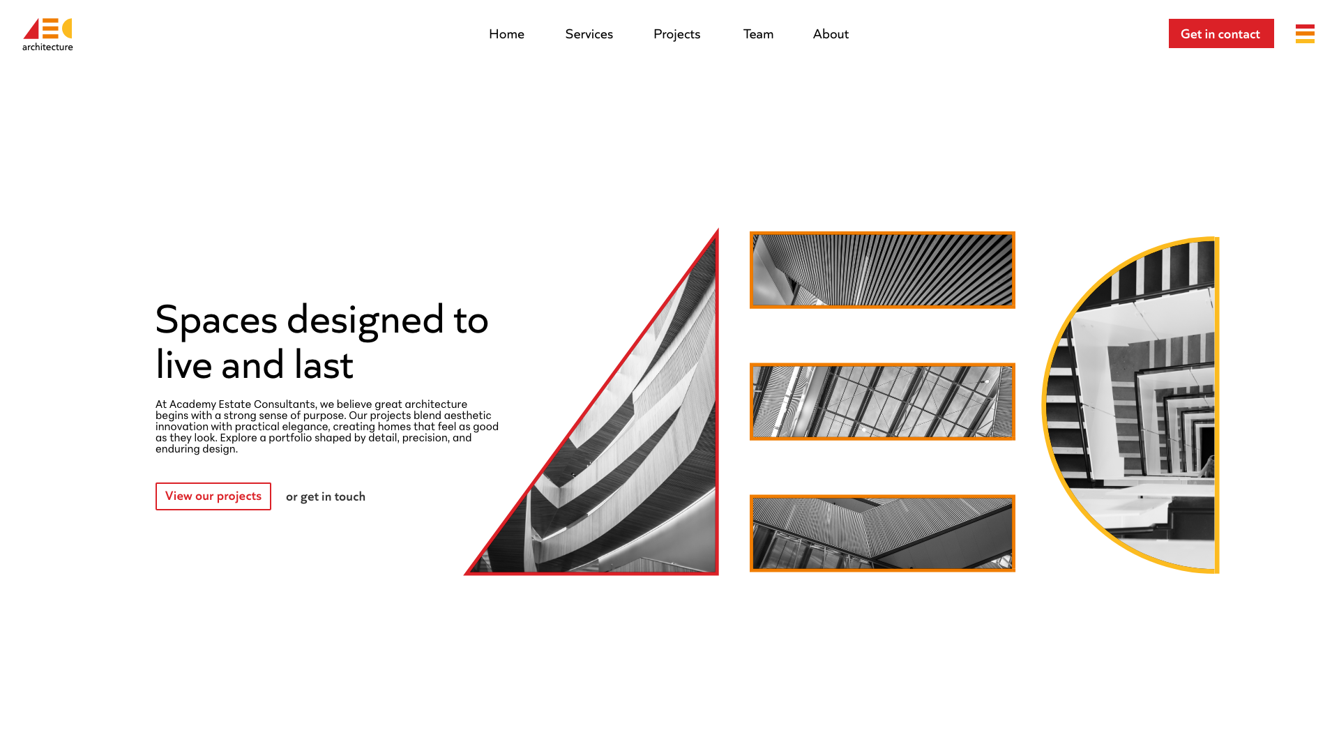 AEC Architecture studio website design by Cold