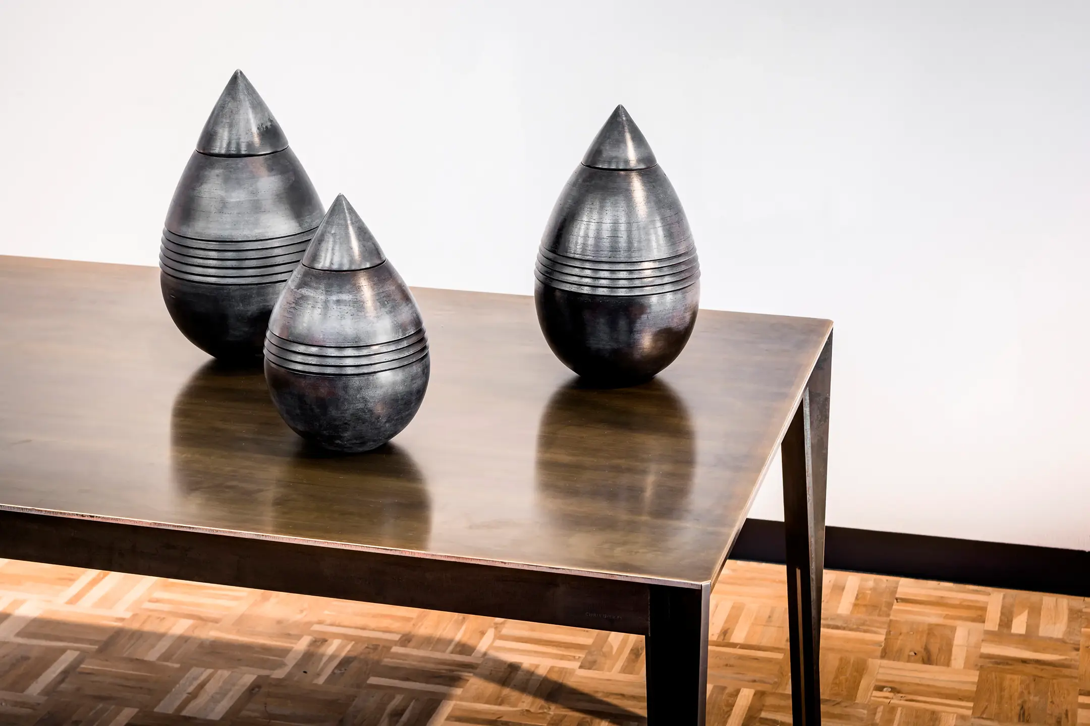 Sculptures on a table
