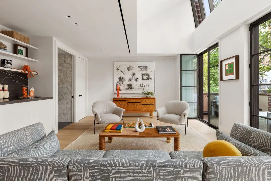 media room with skylight