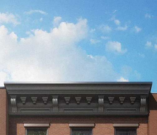 Cornice at top of facade
