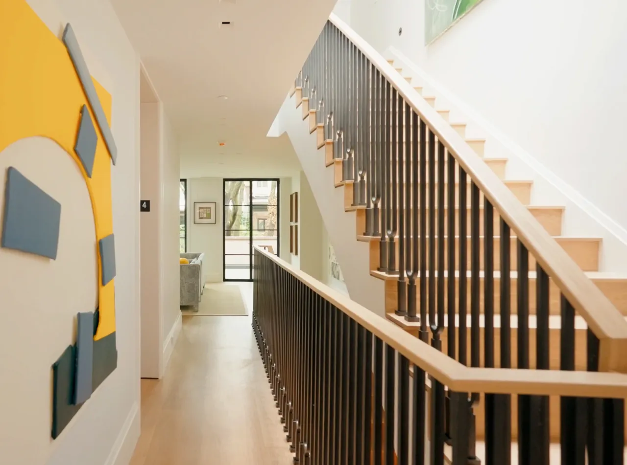view of hall and stairway