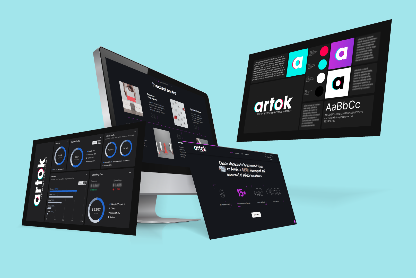 mockup artok of web design SEO and branding works