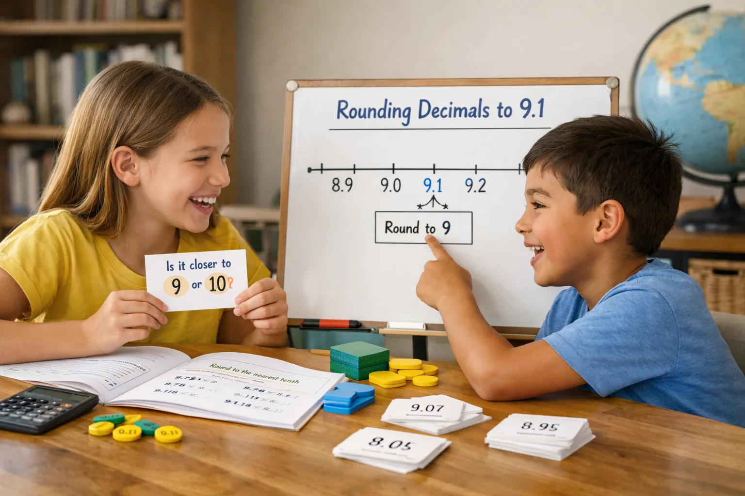 Children collaboratively creating a storyboard to learn past tense verbs, actively engaged in a modern classroom setting.