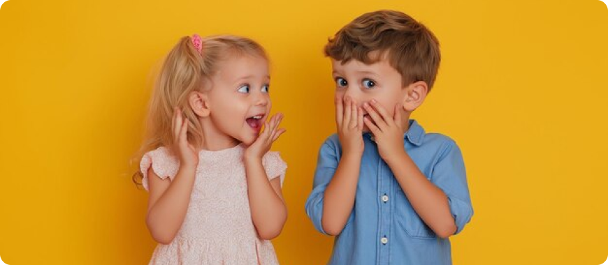 Children doing English speaking and listening activities