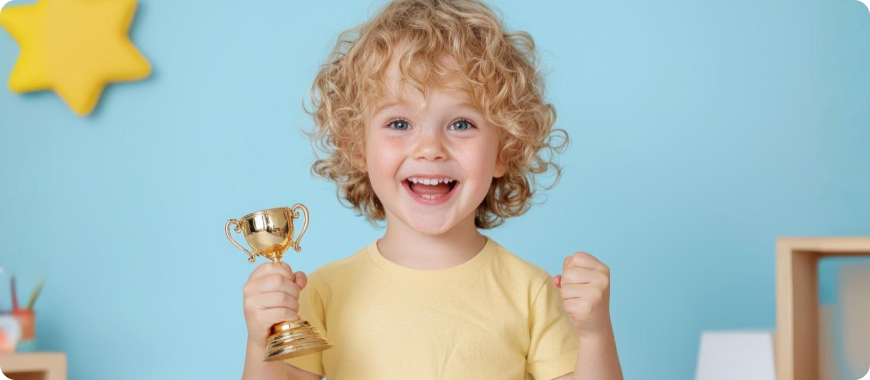 Children of different ages playing English learning games