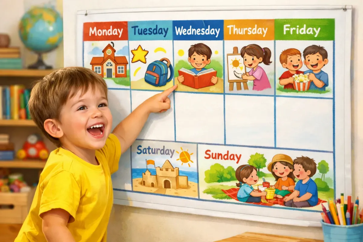 A child pointing to 