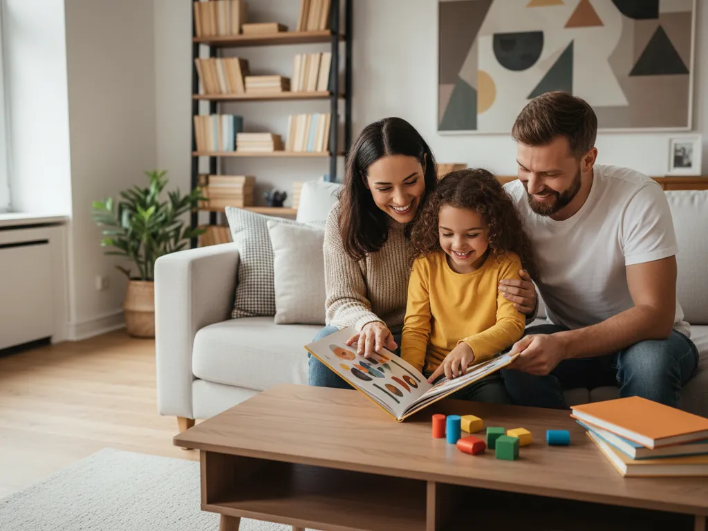 Cartoon illustration of how Parents Can Support English Learning at Home