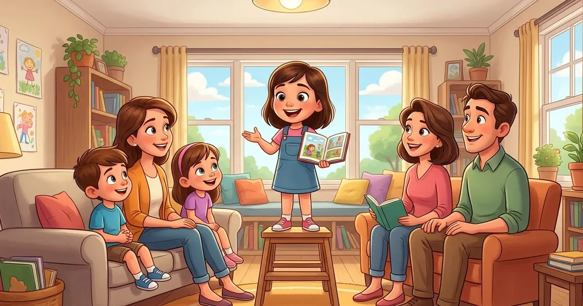 Cartoon illustration for разговорный английский для детей