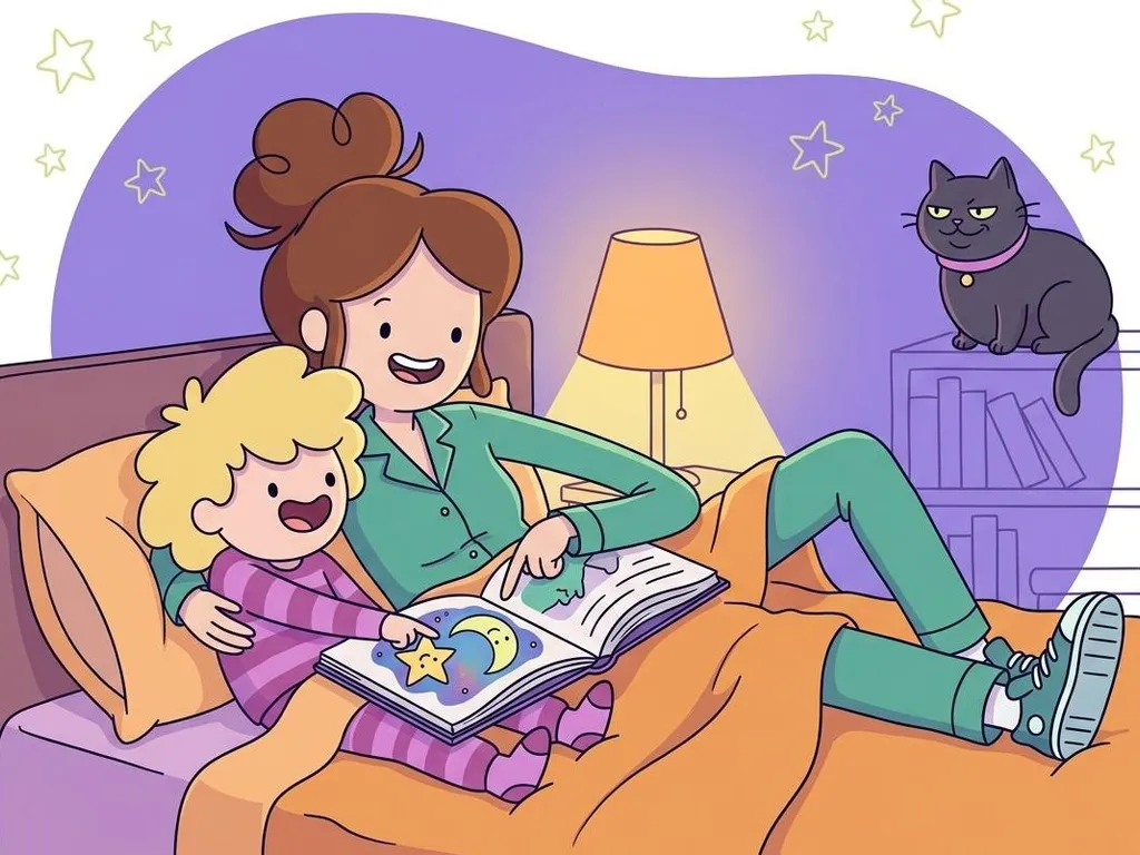 Cartoon illustration of step-by-Step Strategies to Teach Reading at Home
