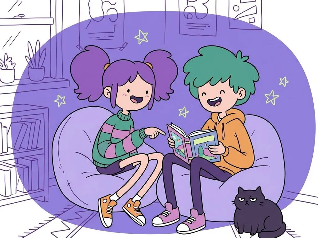 Niños riendo mientras aprenden inglés con chistes