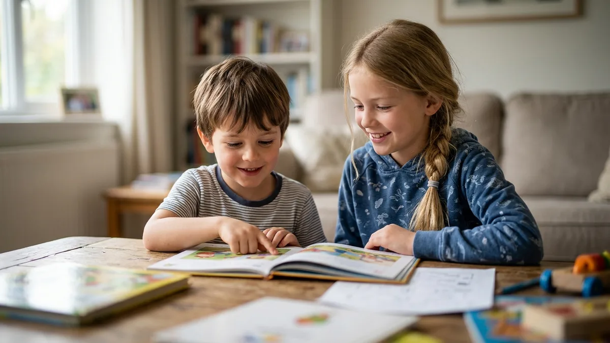 Cartoon illustration for inglés para niños de 6 años: la guía para empezar en casa