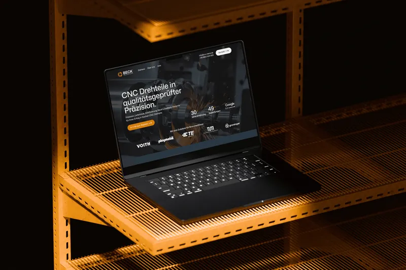Website und Branding der CNC Dreherei Beck.