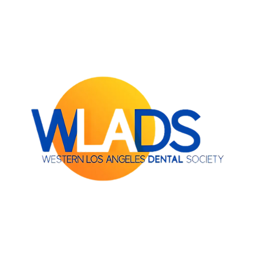 Circular logo with orange sunburst and blue letters WLADS, standing for Western Los Angeles Dental Society