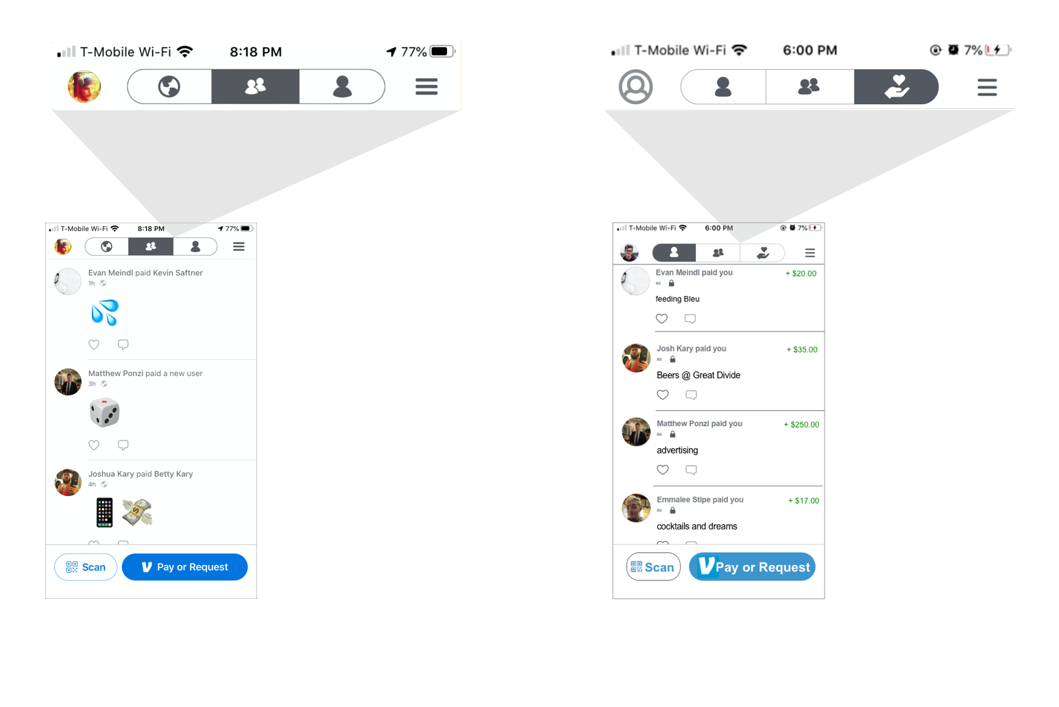an image of UI feature implementation for donate button