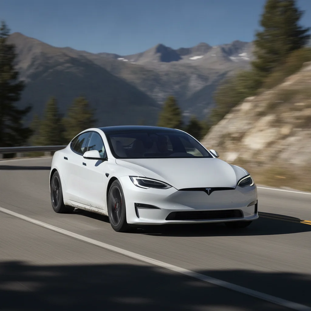 Tesla Model S in Fahrt, jetzt verkaufen bei Aampere