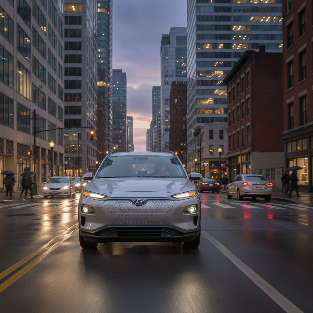 Hyundai Kona in Fahrt, jetzt verkaufen bei Aampere