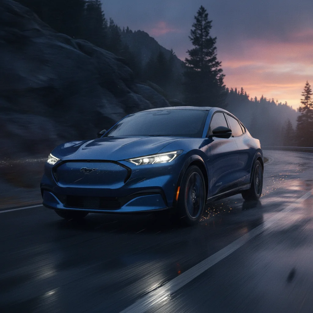 Ford Mustang Mach-E auf der Straße, jetzt verkaufen bei Aampere