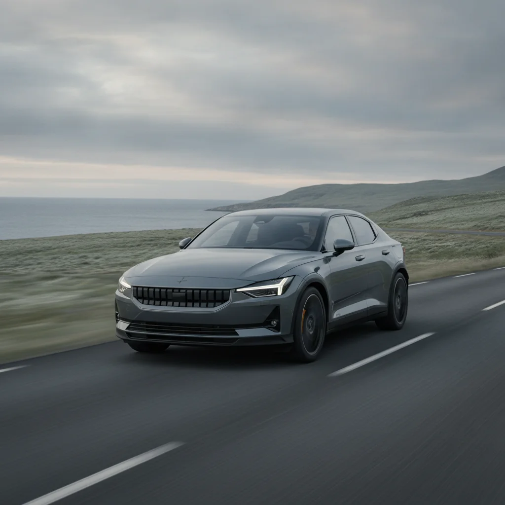 Polestar 2 in Fahrt, jetzt verkaufen bei Aampere