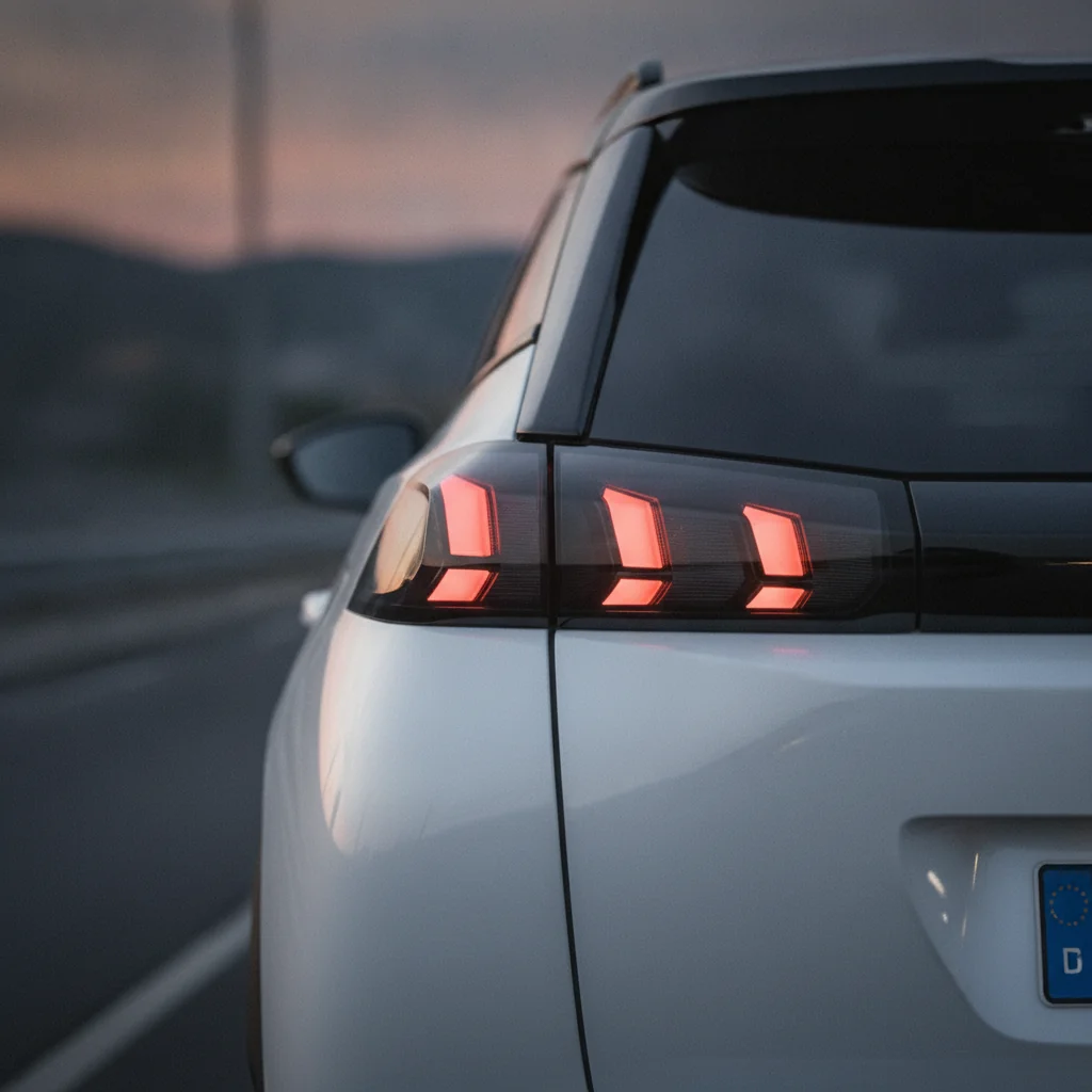 Peugeot e-2008 Heckdetail, jetzt verkaufen bei Aampere