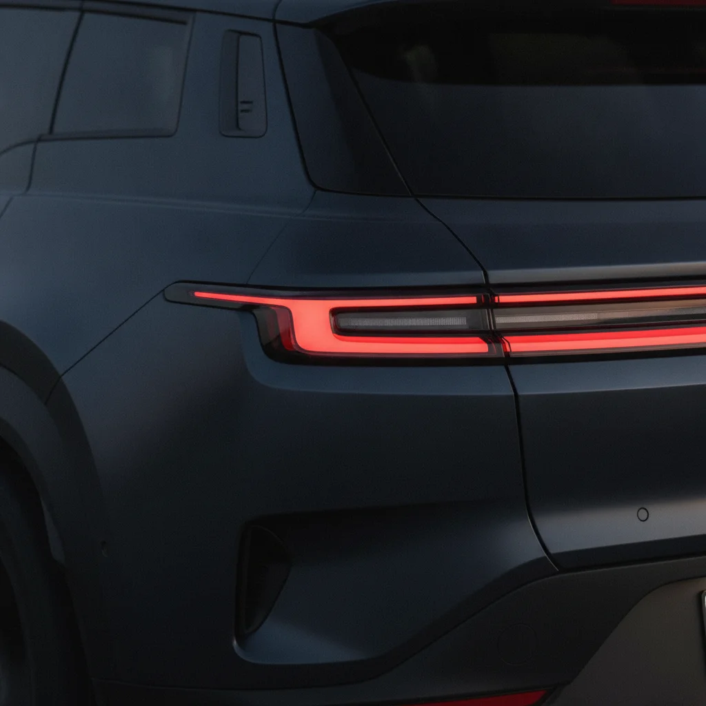 Heckdetail Fisker Ocean, Rücklicht-Nahaufnahme