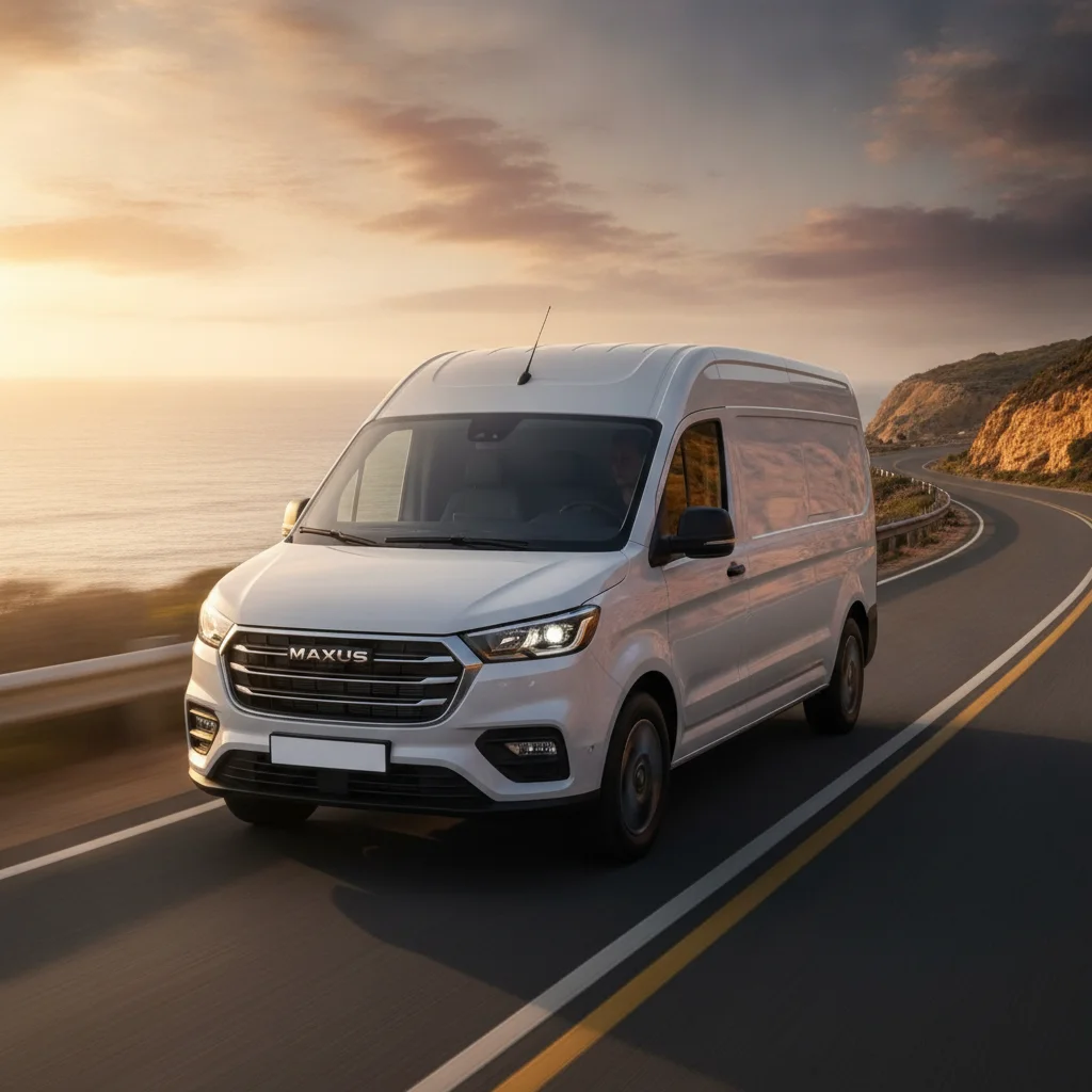 Maxus eDeliver9 in Fahrt, jetzt verkaufen bei Aampere
