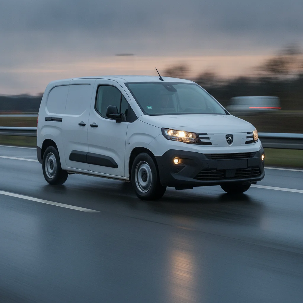 Peugeot e-Partner in Fahrt, jetzt verkaufen bei Aampere