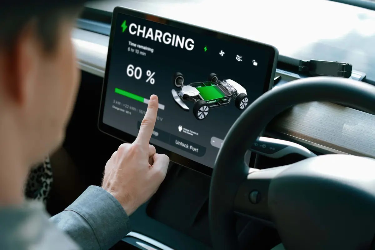 Ladestatus des EV's auf dem Bildschirm