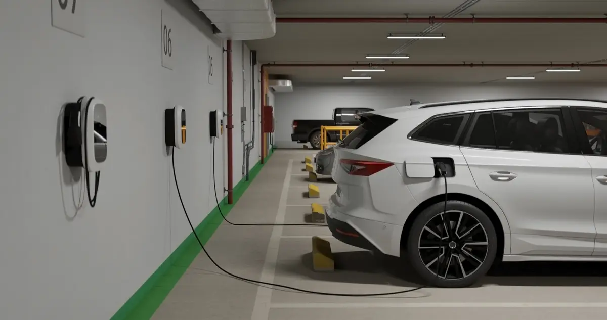 11-kW-Wallbox in Tiefgarage