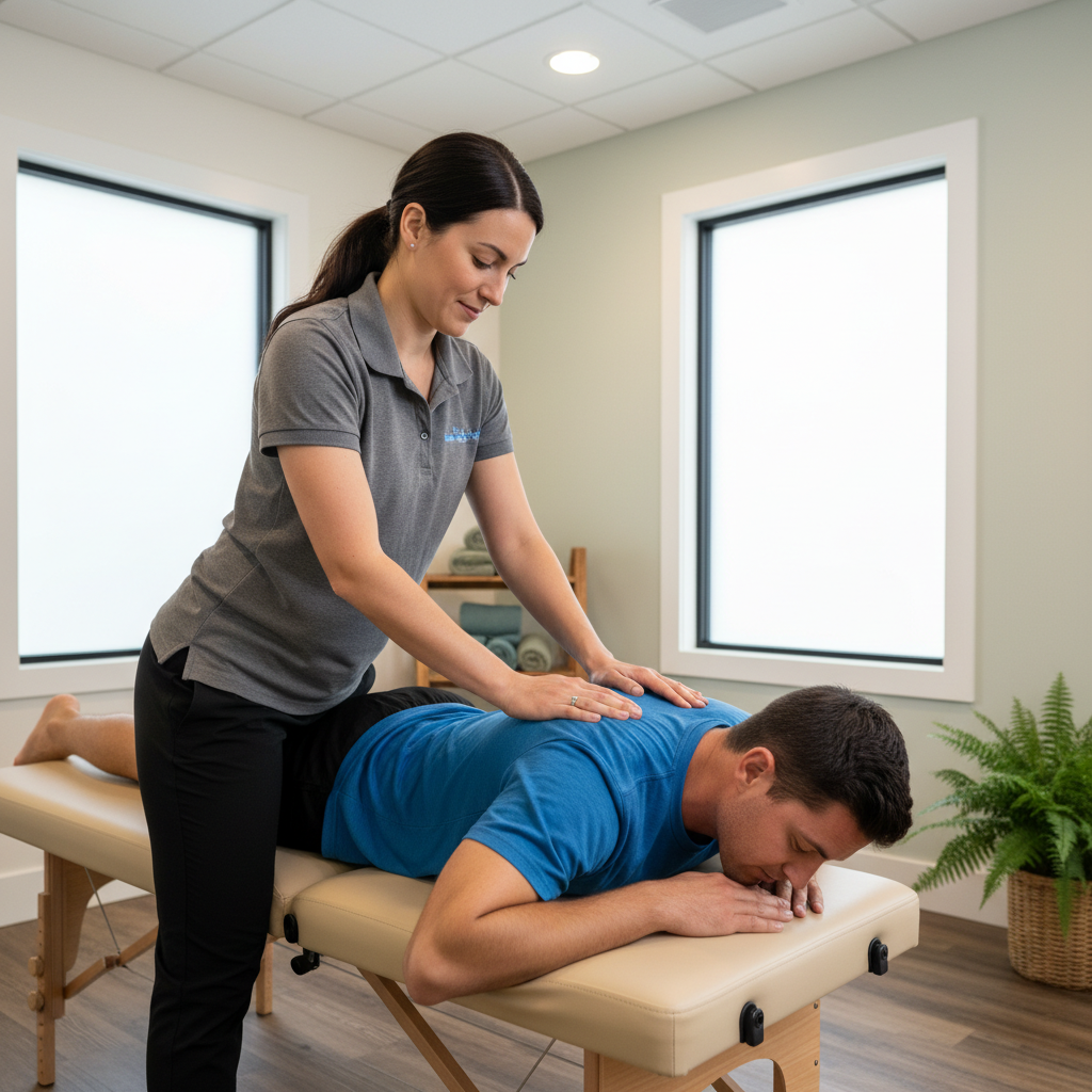  Professional chiropractor in Mauldin performing gentle spinal adjustment for pain relief and improved mobility