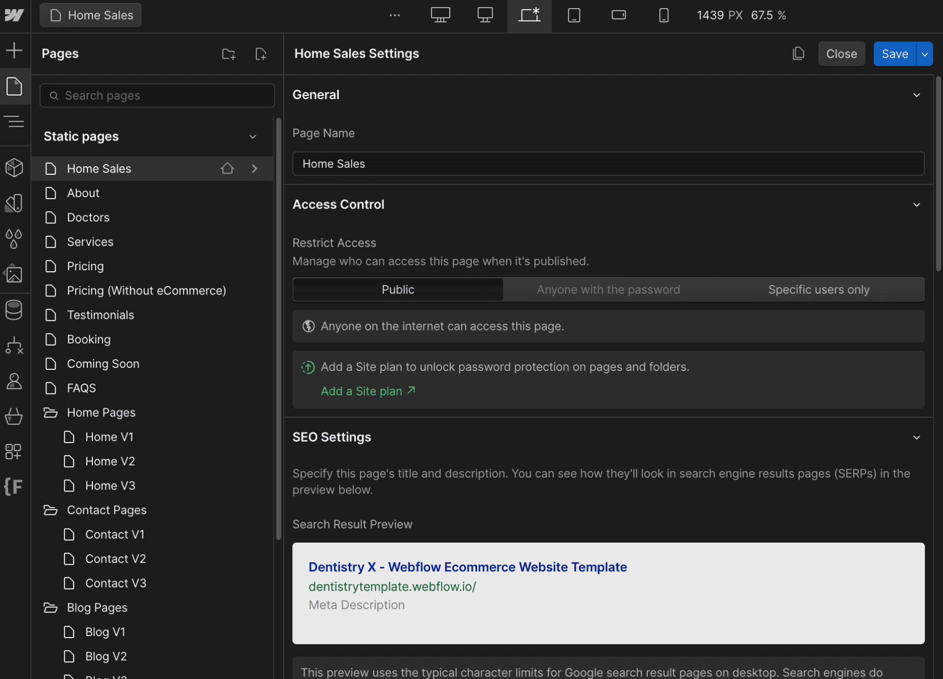 SEO - Dentistry X Webflow Template