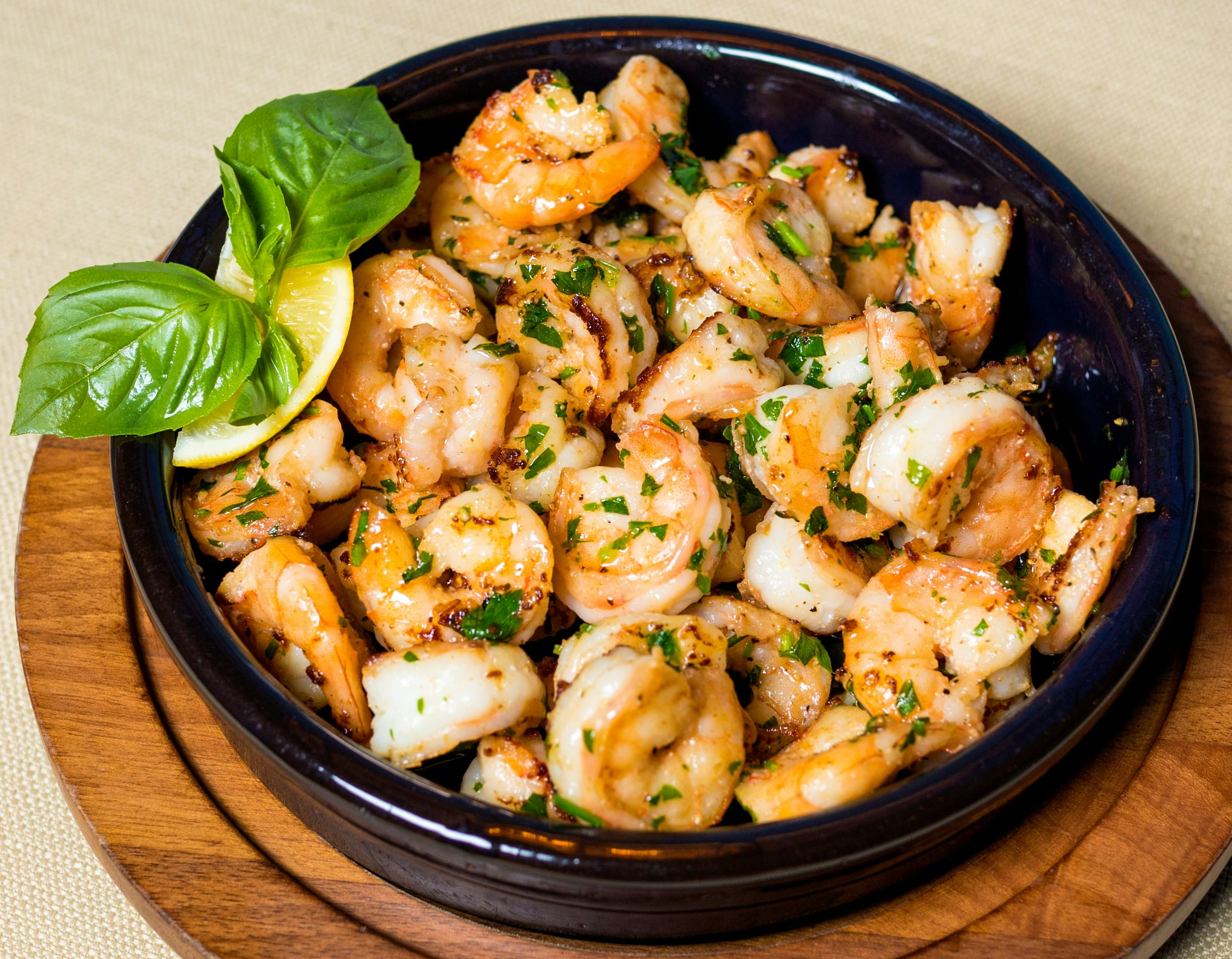 plated chili lime shrimp