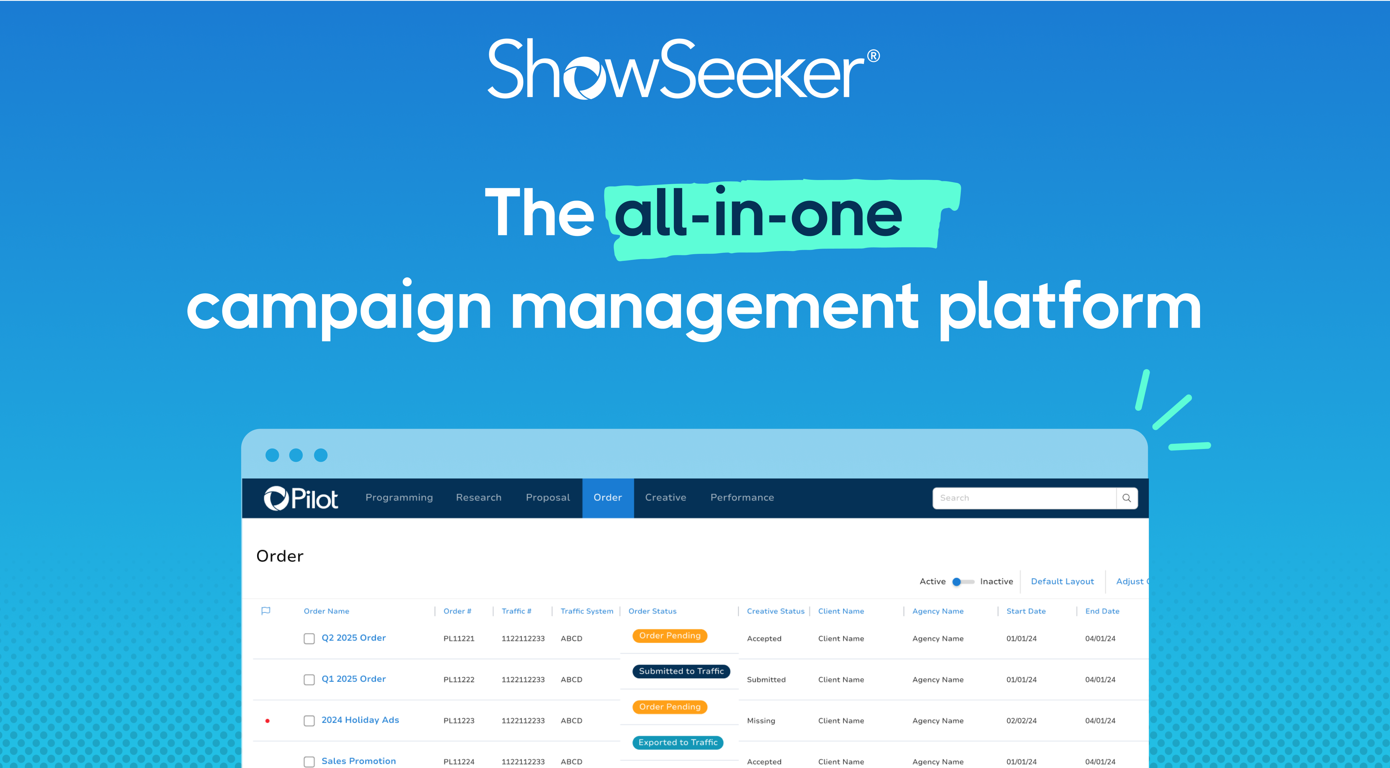 ShowSeeker Landing Page