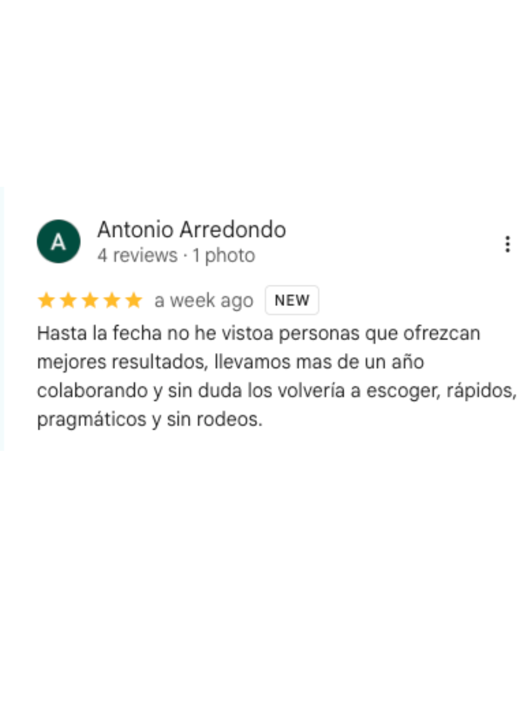 Reseña de cliente