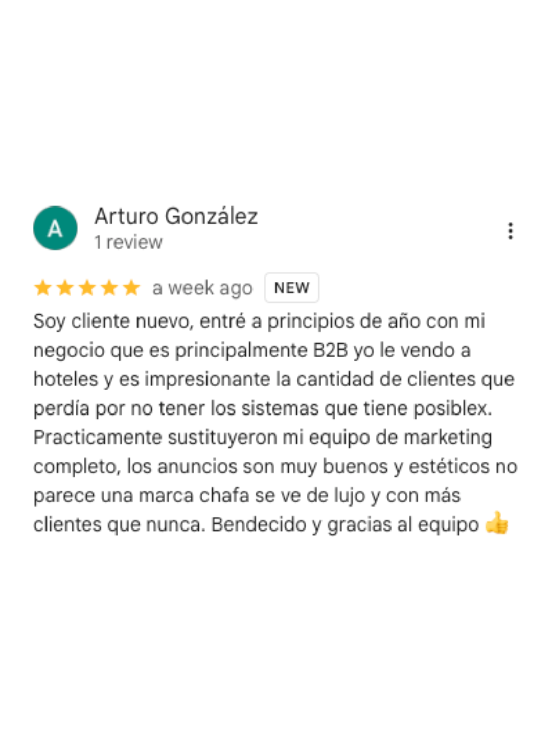 Reseña de cliente