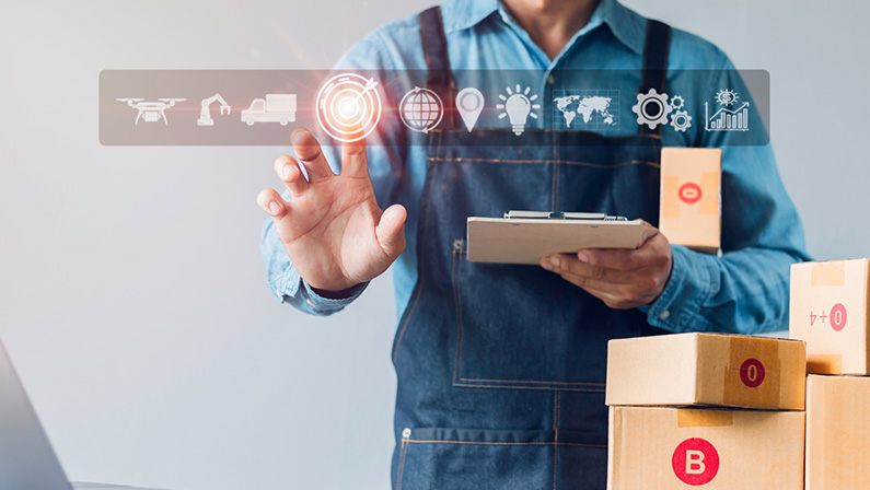 Start-up small business owner, technology transportation logistic business development plan Path to success with gears from starting with vision and idea online selling freelance e-commerce concepts