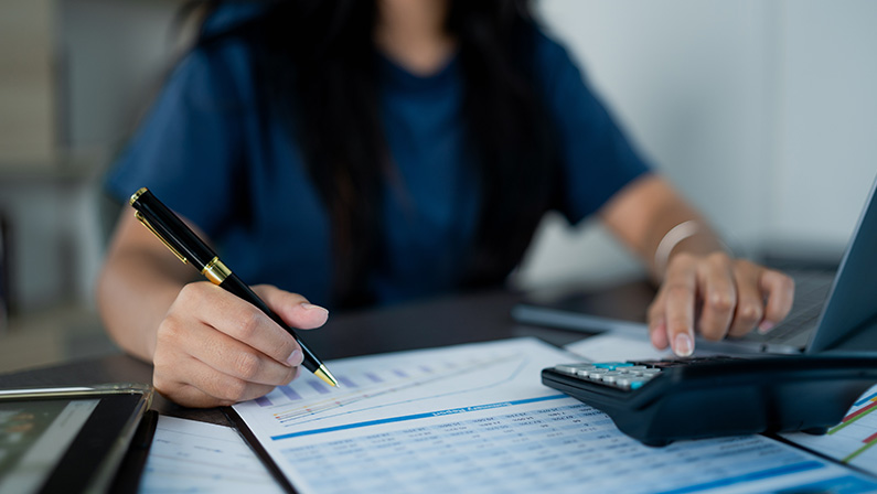 TAX online payment and technology concept. Taxation, taxes burden. Calculating finance, tax accounting, statistics and data analytic reserach.
