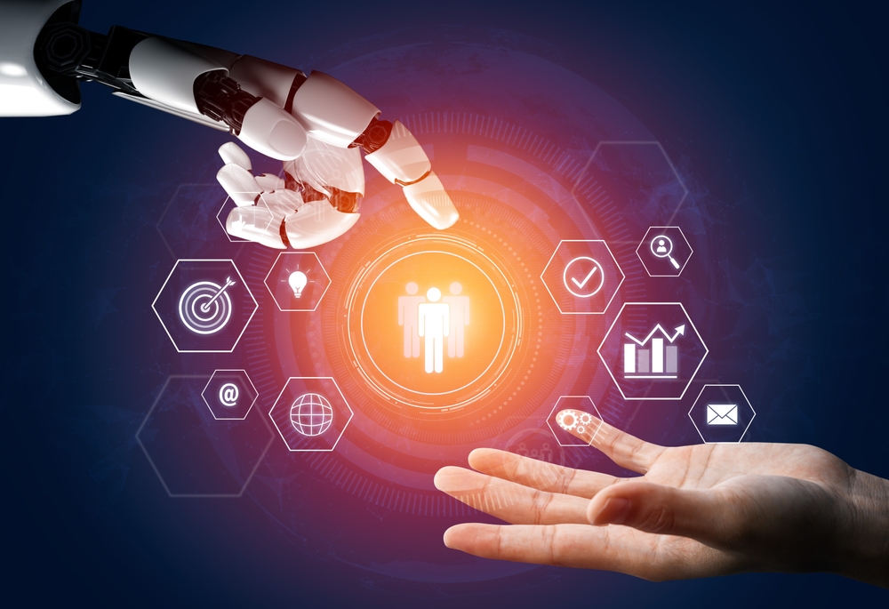 AI coordinating business teamwork, analyzing team communication, enhancing productivity, and aligning digital performance goals through structured collaboration systems. Vouch