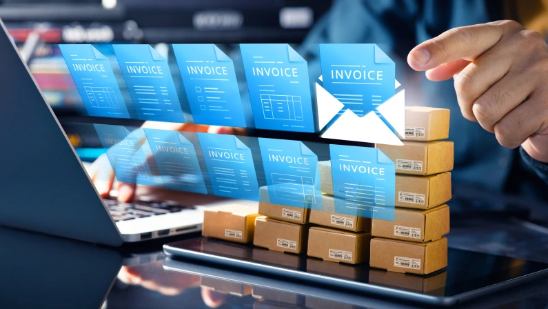 Financial management with debt collection and E invoice bill for  business online store.Entrepreneur and innovation optimization money system.not ai generated