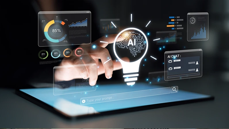 A user interface for a generative Artificial Intelligence platform. This creative tool uses machine learning for data analysis, content creation, and sparking new ideas. Parse
