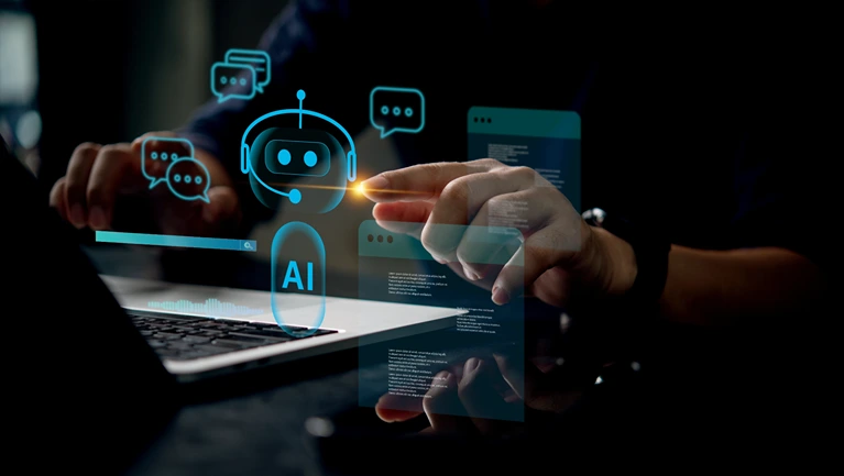AI Virtual Assistant Artificial Intelligence Chatbot Controlled by Prompt Engineering for Explainable Generative AI information and LLM Deep Learning Technology for Smart Business Work Support. Muxer
