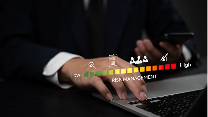 Business risk management and insurance strategies to assess compliance, quality, satisfaction, and performance, while reducing cost, ensuring safety, health, and progress in service.
